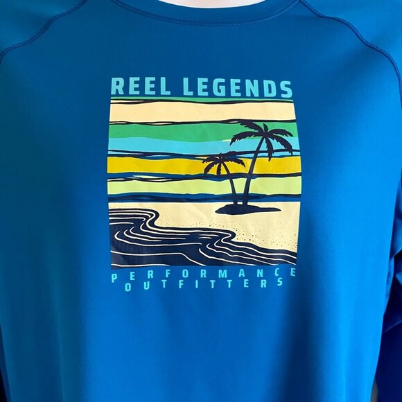 Reel Legends Performance Blue Long Sleeve Shirt with Reel Tec Women's 1X NEW - Picture 10 of 10